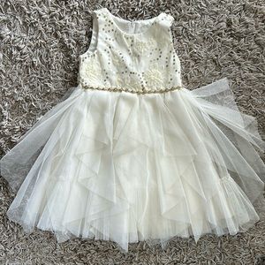 American Princess 3T dress cream color dress with gold details.